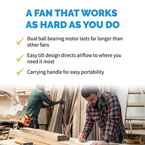 Newair Floor Fan, 18" High Velocity Industrial Portable Shop Fan With 3 Speed Settings, Windpro18F,Black #TOP3