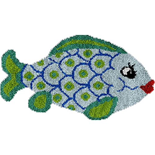 HJSJK 85x53cm knüpfteppich zum selber knüpfen knüpfen Set Erwachsene Knüpfkissen zum selber knüpfen Handwerk für Kinder,Erwachsene,Anfänger Geformter Teppich Cover