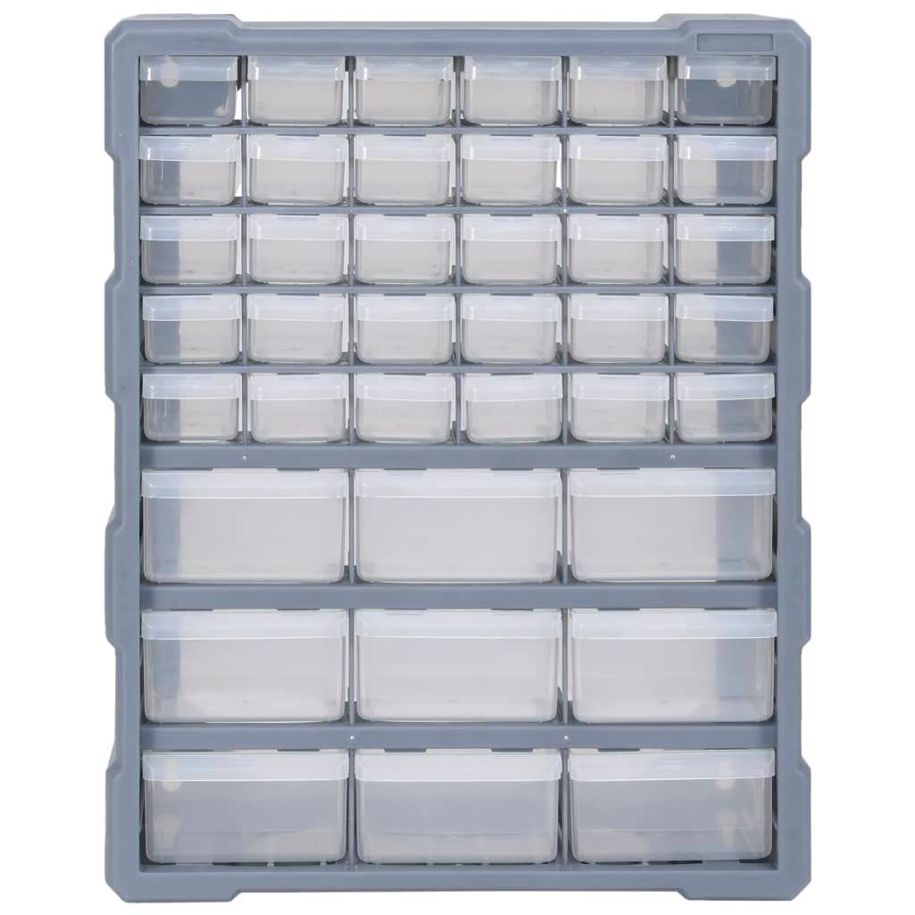 Organizer multi-cassetti con 39 cassetti, 38 x 16 x 47 cm, per officina, cassetti in plastica trasparente per dadi e viti, armadio degli attrezzi da parete
