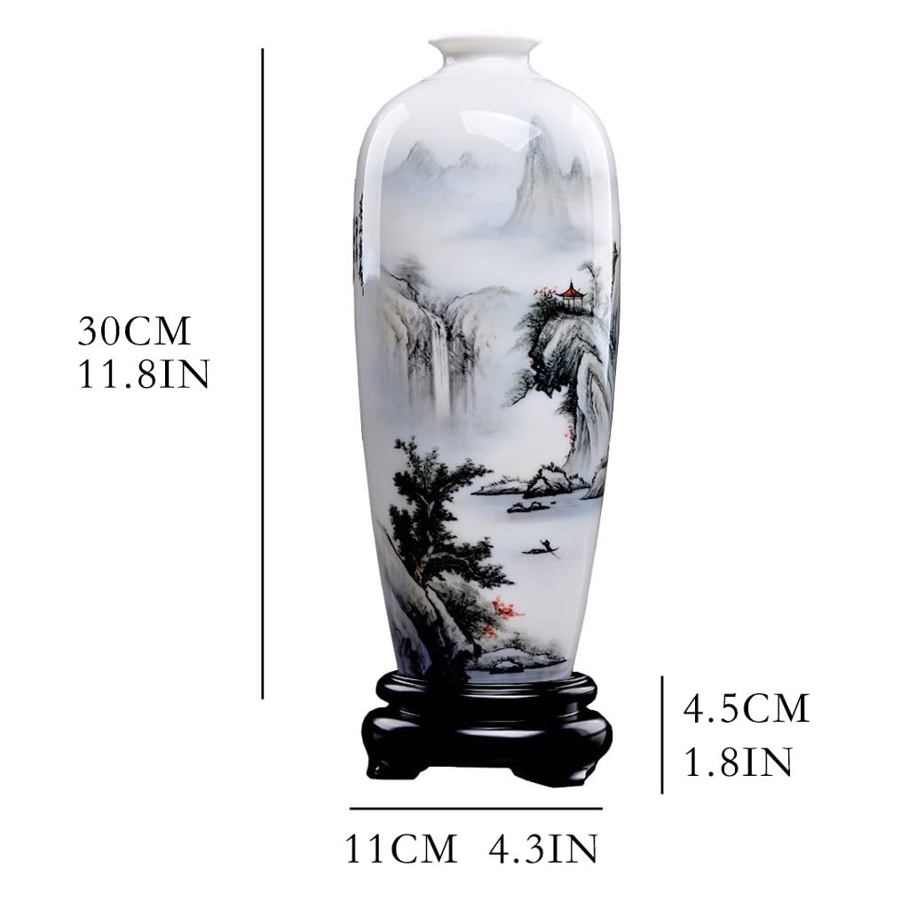 Amazon.co.jp: 花瓶 中国 手描き 風景 セラミック 花瓶 レトロ ホーム