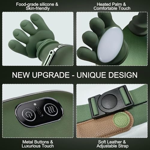Masajeador eléctrico para cuello y espalda con calor, shiatsu 4D amasamiento, diseño de mano humana simulada para alivio del dolor, regalo para hombres y mujeres miniatura 7