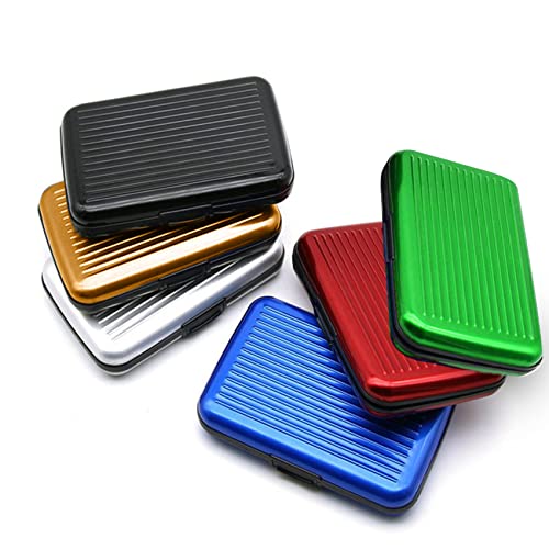 JeoPoom Kreditkartenetui aus Aluminium, Visitenkarten Etuis, Visitenkartenhülle für Aufbewahrung von Visitenkarten, Kreditkarten, für Damen und Herren(Blau)