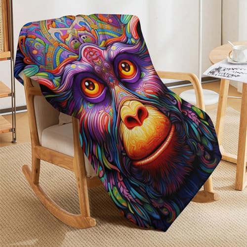 Couverture polaire singe chaude douce moelleuse 130x150 pour lit