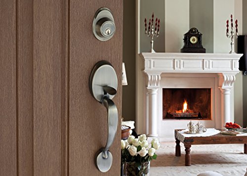 Copper Creek Cz2610Xbk-Ab Mid-Century Modern Entrance Handleset In Antique Brass With Ball Knob Interior #TOP1