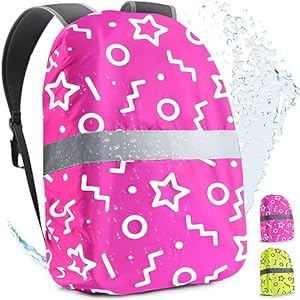 FlexiSchutz® Regenschutz für Rucksack/Schulranzen Regenschutz Kinder - 100% Wasserfester Ranzen Regenschutz Überzug für effektiven Schutz vor Nässe, Regenschutzhülle, Reflektierende Regenhülle