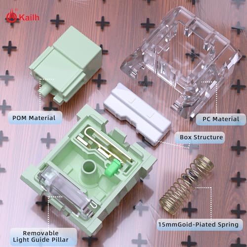 Image of Kailh Box Bamboo Clicky Keyboard Switch,3-pin 55gf Heavy Typing Switches | for MX Mechanical Gaming Keyboard and 3D Printed Clicker Fidget(72PCS)