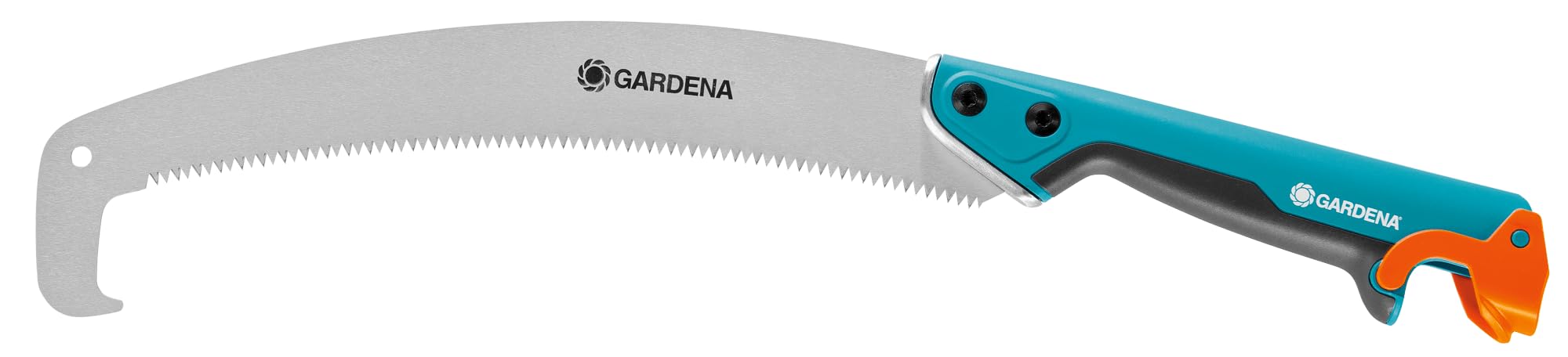 Gardena combisystem-Gartensäge 300 PP gebogen: Astsäge für optimale Astschnitte, Sägeblattlänge 315 mm, mit Räumhaken, hartverchromt, Abrutschstopp, Präzisionszahnung mit 2-Seiten-Schliff (8738-88)