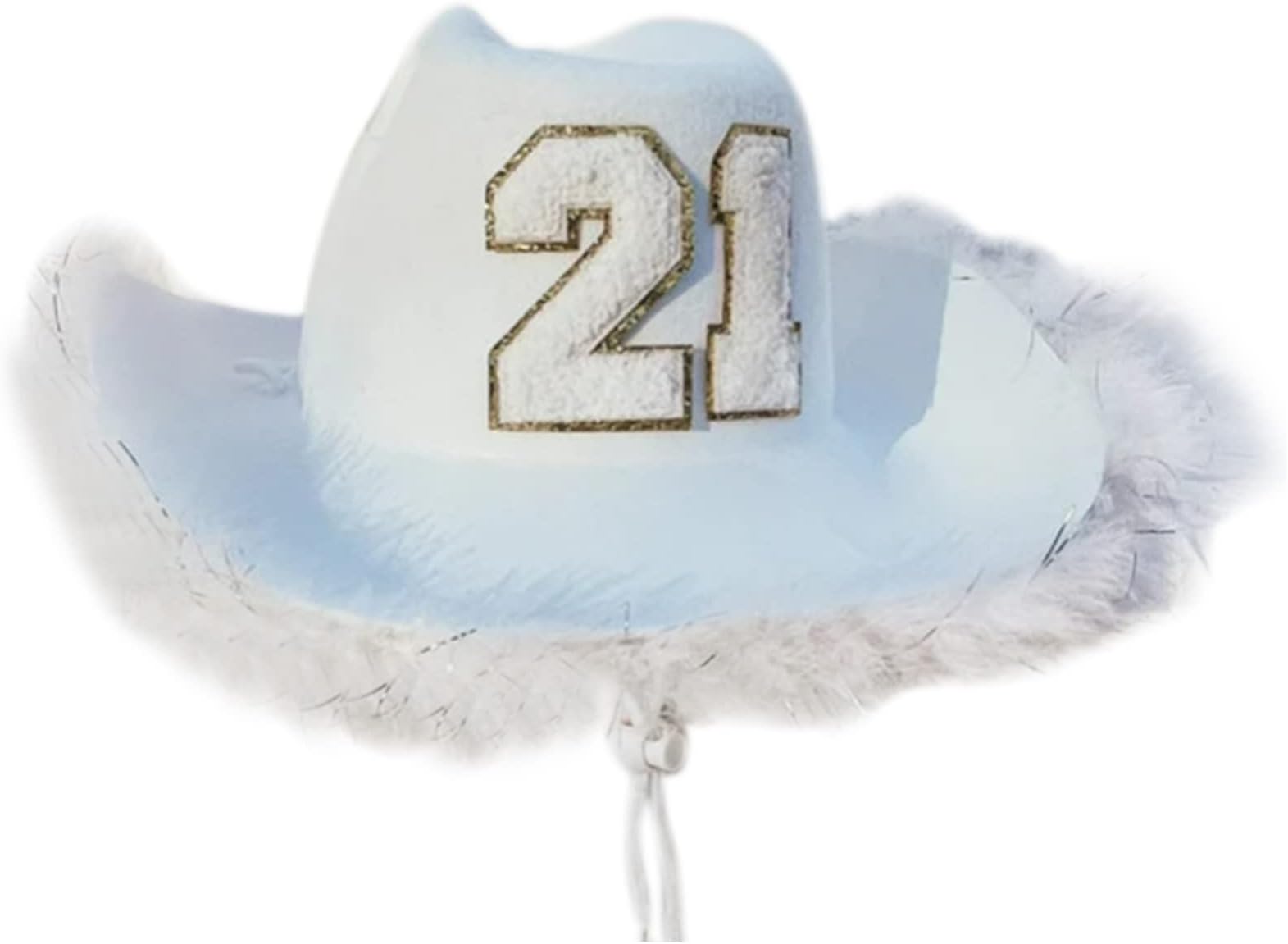 GenericZhangFan Western Cowboy Hat Cowgirl Hat for Women Girl Wedding Holiday Costume Party Accessory with Plush Feather Edge