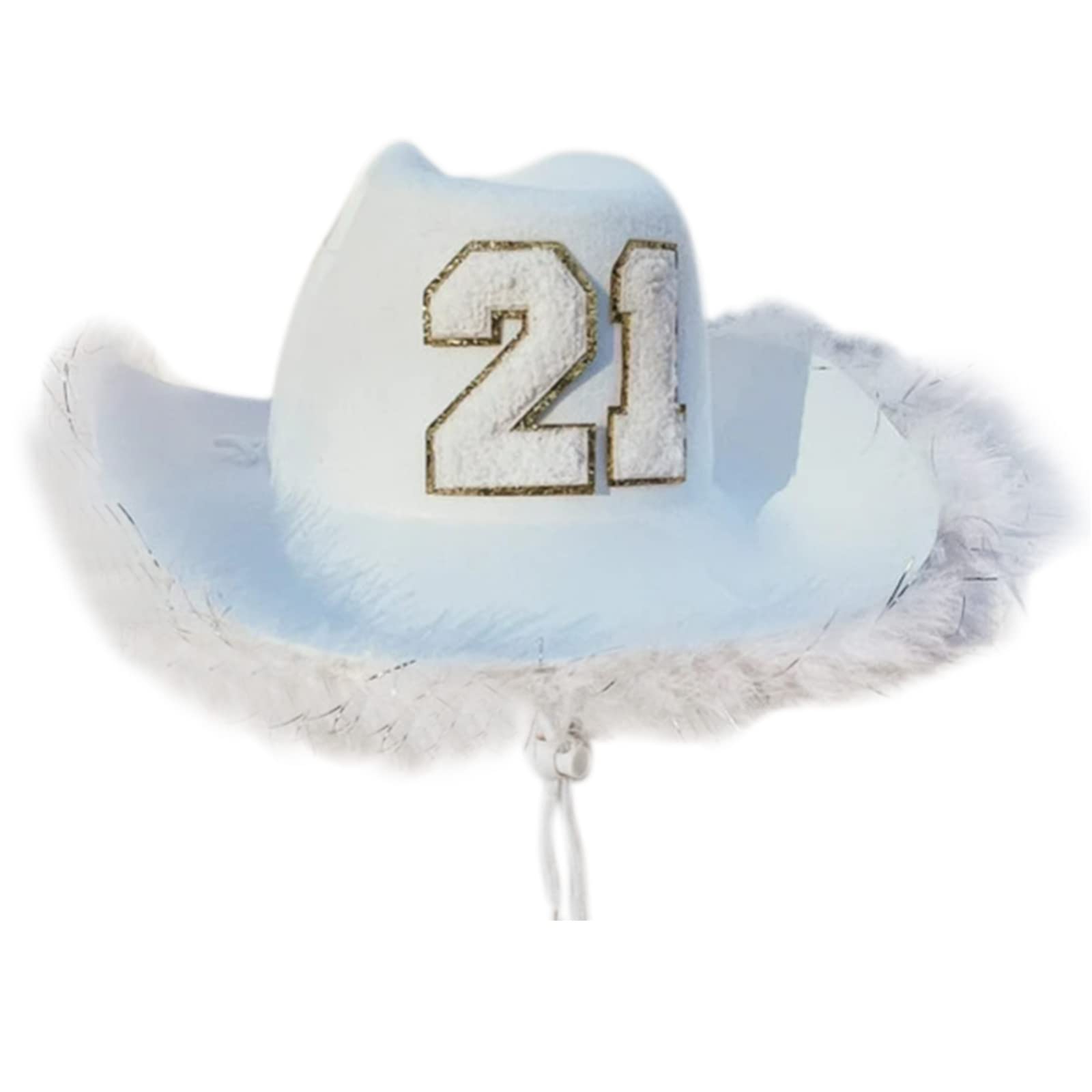 GenericZhangFan Western Cowboy Hat Cowgirl Hat for Women Girl Wedding Holiday Costume Party Accessory with Plush Feather Edge