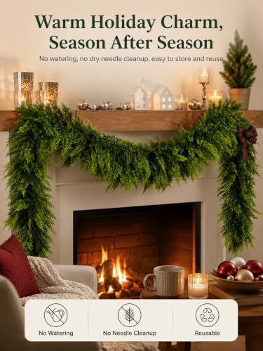 6 FT Christmas Cedar Garland DROPS TO - image 2