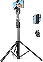Vista 1 de Victiv - Trípode para teléfono de 1.78 metros (70 pulgadas), trípode para iPhone con control remoto y soporte para teléfono, resistente y estable