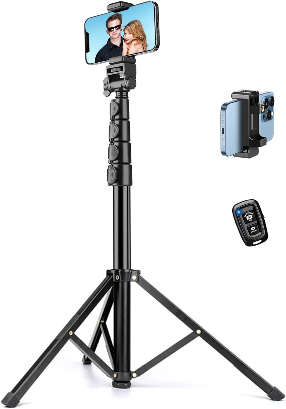 Victiv Phone Tripod, 70" Tripod for iPhone with Remote and Phone Holder, Sturdy & Stable, Adjustable Camera Stand & Selfie Stick Mode, Perfect for Selfies/Recording/Vlogging/Live Streaming