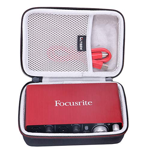 LTGEM Hard Travel Case for Focusrite Scarlett Solo & 2i2 (2nd Gen) USB Audio Interface