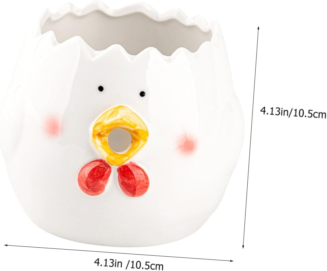 OSALADI Ceramic Egg Separator Cute Chick Shape Yolk White Separator Reusable Kitchen Tool for Cooking and Baking Convenient Egg Yolk Divider for Household Use