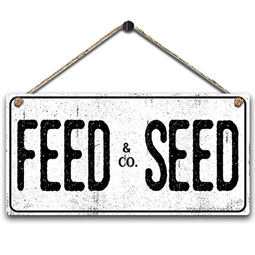 Feed And Seed Co. 12.5X25 CM Retro Look wood Decoration Plaque Hanging Sign for Home Kitchen Bathroom Farm Garden Garage Inspirational Quotes Wall Decor