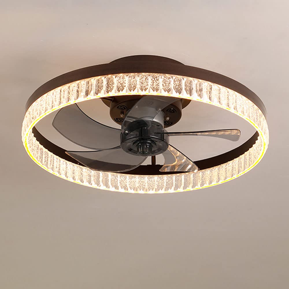 HXYSXHJUO 30W LED Ceiling Lights Fan Lighting Indoor 6 Speed With Modern Mute Light Three-color Dimmable For Bedroom Living Room