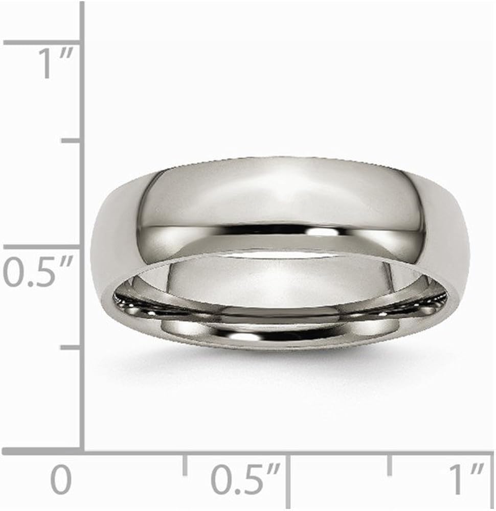 Solid Titanium 6mm Plain Classic Wedding Band Ring Comfort-Fit | 