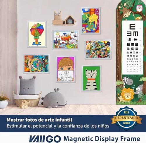 Miniatura 9 de Vaiigo Marco Magnético Autoadhesivo A4 Información Marco, Pantalla De Doble Cara, Para Licencia, Fotos, Avisos, Pared Y Ventanas Plateado, 10 Unidades