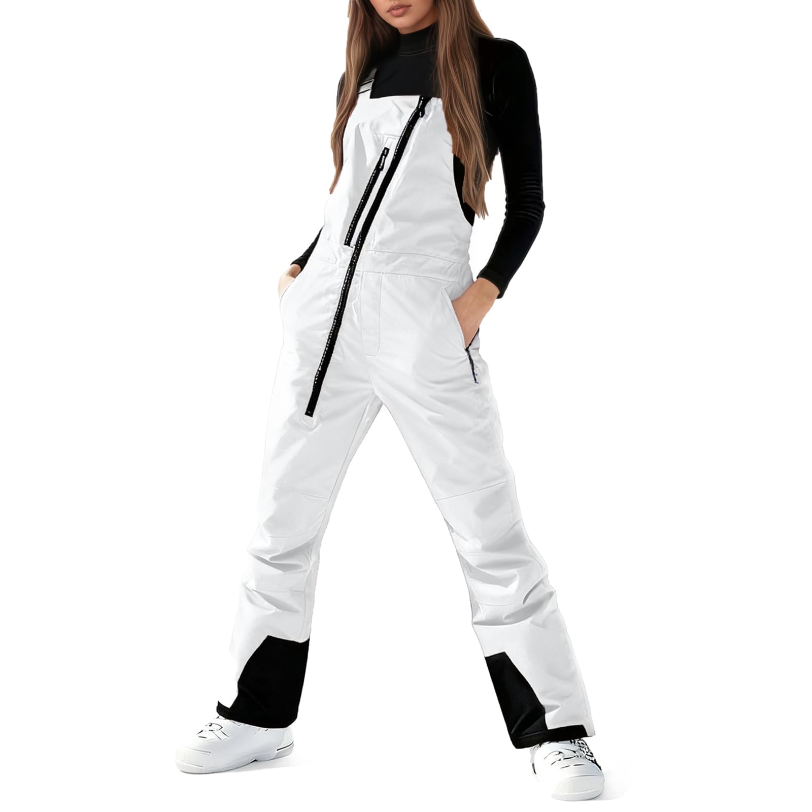 Pantalon Nieve Mujer Impermeable Cálidos Esquí Baggy Multibolsillos
