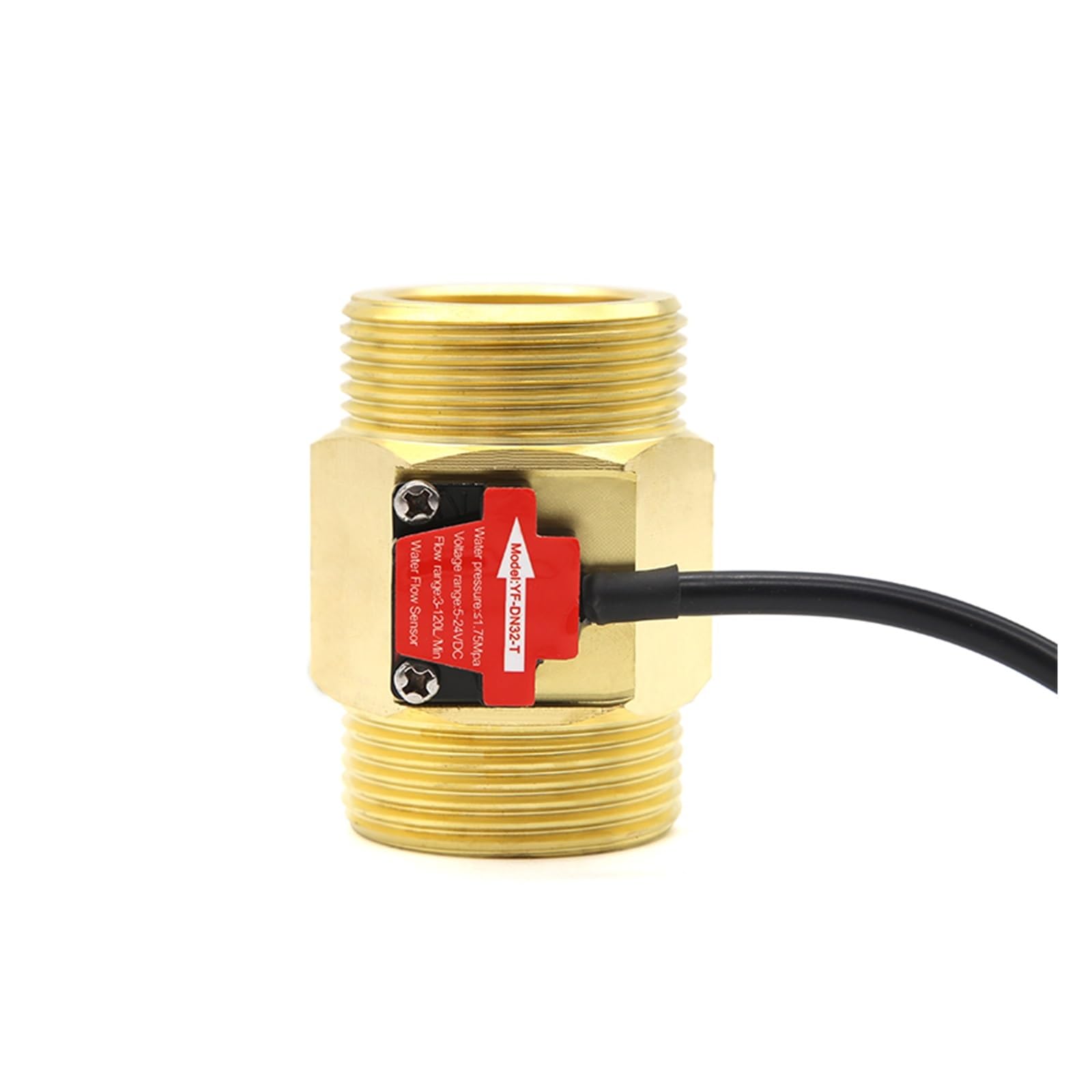 Przepływomierz ultradźwiękowy YF-DN32-T 3-120 l/min iSentrol Czujnik przepływu z efektem Halla Woda BSP G1 1/4" Gwintowany koniec DN32 Połączenie Błąd 3% Przepływomierz turbinowy Bardziej precyzyjny i