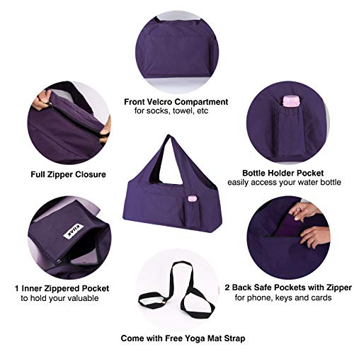 KUAK Yoga Mat Bag, Large, Full Zipper, 5 Pockets - Image 3