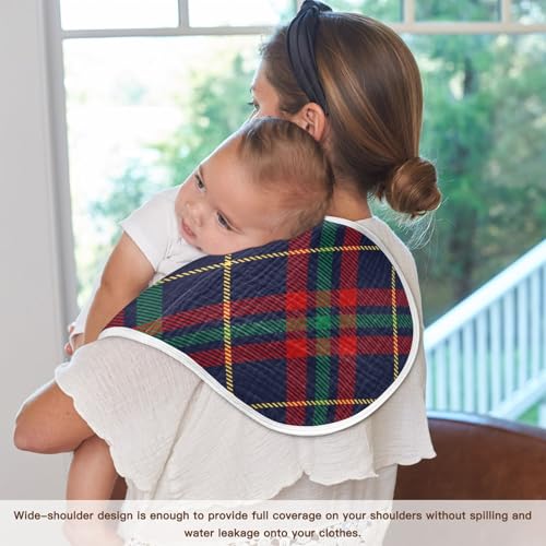 Baby Burp Cloths, Soft Absorbent Burping Cloths for Babies, Cotton Milk Spit Up Rags, Large Size for Newborns, Baby Boys and Girls (Christmas Plaid) 7