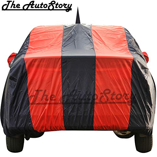 Image of 190 Taffeta Water Resistant Car Body Cover Compatible with Maruti Swift (2005 to 2010) with Mirror & Antenna Pockets (Red /Navy Blue)