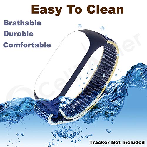 Image of CellFAther Nylon Wristband Strap Compatible for Mi Band 6 /5 /4 /3 Adjustable Nylon Sport Wristband Synthetic Fabric Strap (Alaskan Blue)