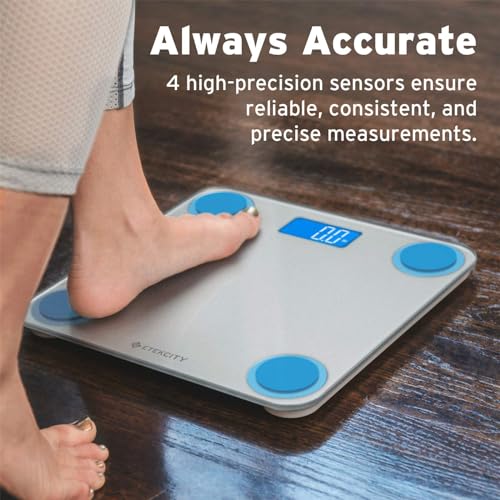 Image of Etekcity Scale for Body Weight, Digital Bathroom Weighing Machine for People, Large and Easy-to-Read Backlight Display, Accurate with High Precision Measurements, Durable Tempered Glass, 400 lbs