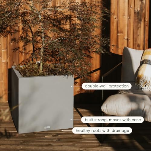 Image of Veradek Block Series Cube Planter - Square Outdoor Planter