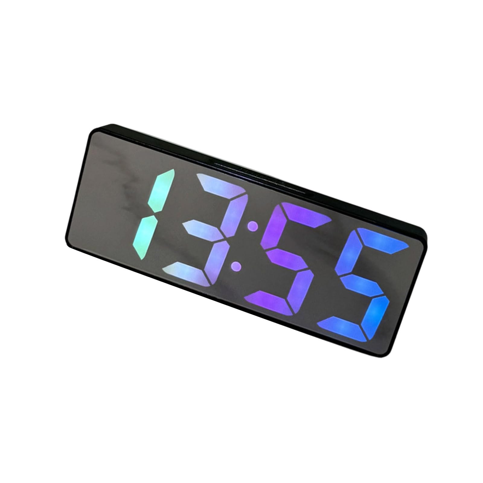 NVOQILIN Multifunctional Mirrored LED Display Alarm Clock Temperature Display Electronic Clock Suitable for Study and Work LED Glass Alarm