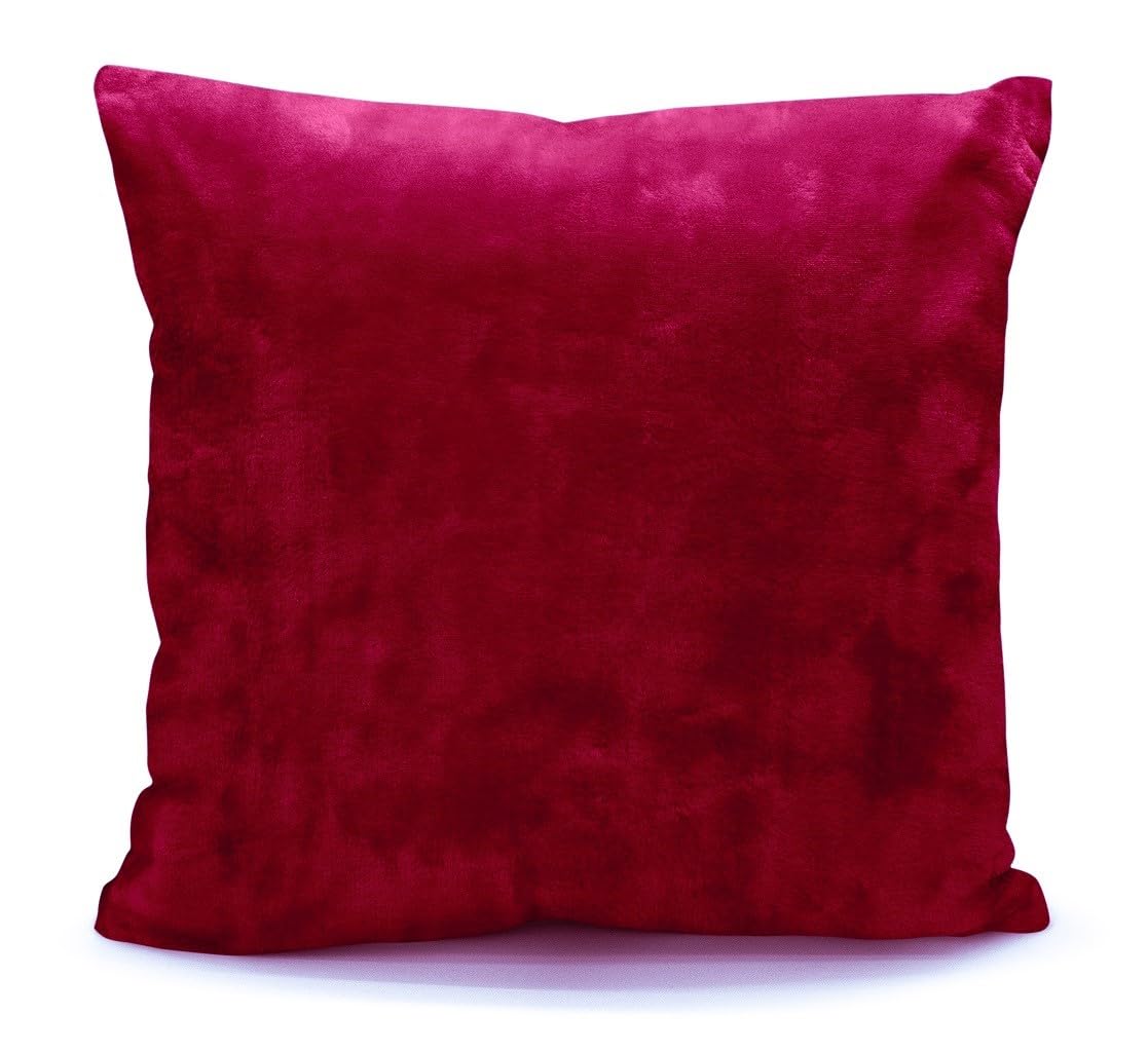 Brit House Fuschia Warm Soft Cosy Plain Double Sided Luxury Faux Fur Mink Sofa Bed Filled Cushions 43 X 43 Cm (Fuschia)