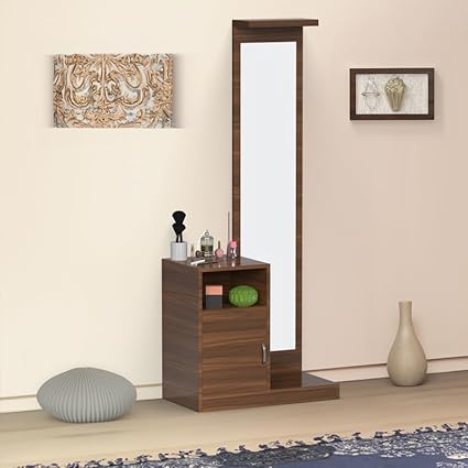 NEEHV HOME Wooden Primrose Dressing Table with Storage Cabinet for Living Room | Bed Room| Durable (Classic Walnut, 41 X 76 X 189)