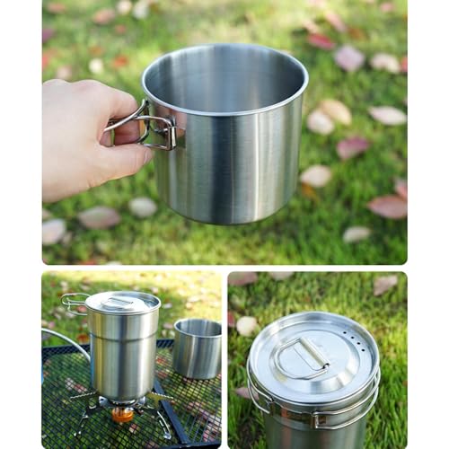 Camping Cookware Stainless Steel Backpacking Cooking Set - Image 4