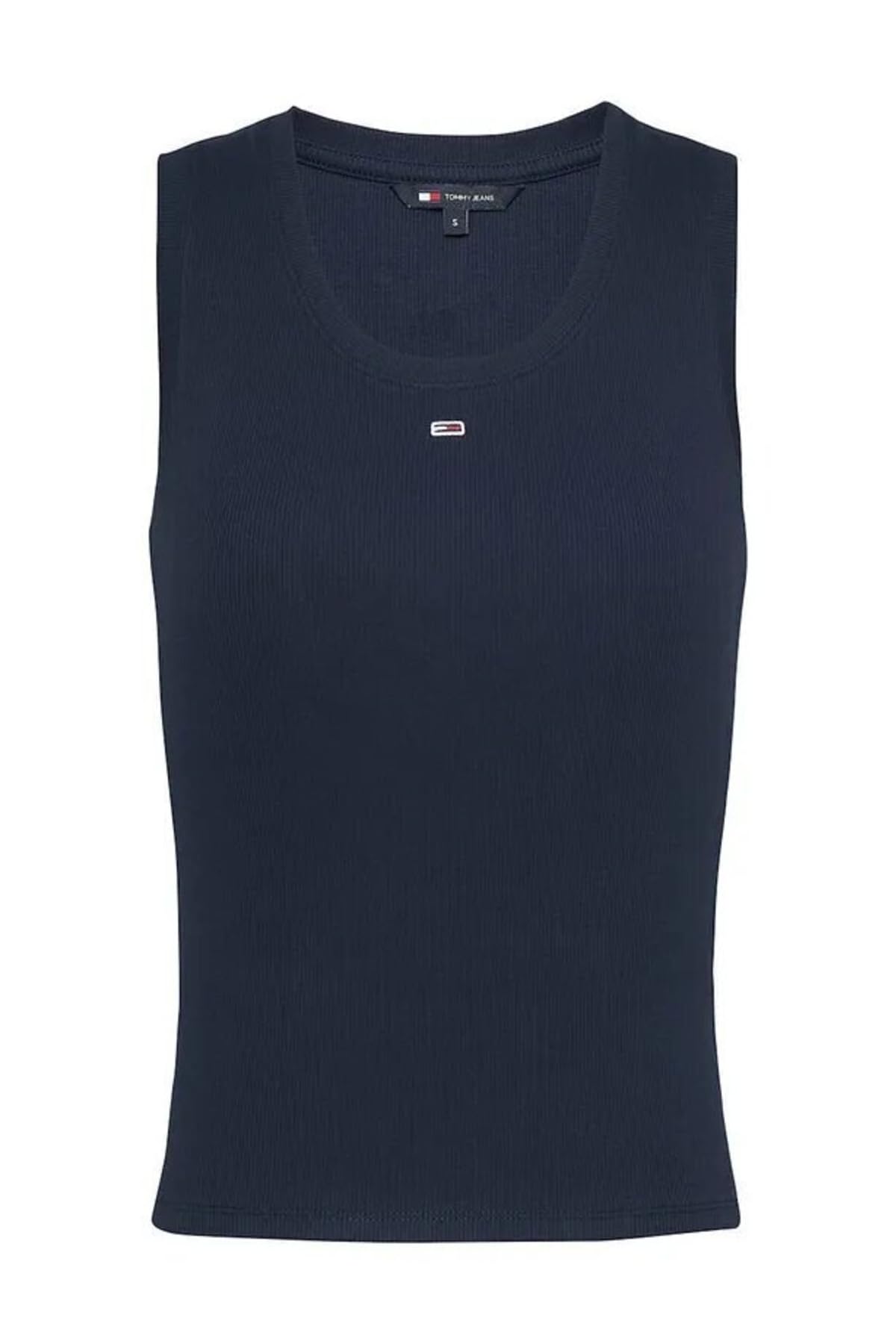 TOMMY JEANS Women’s Essential Rib Slim Fit Tank Top, Blue (Dark Night Navy), L