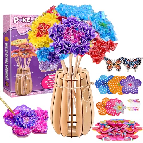 Acsatont Ensemble de Bricolage Enfant avec Bouquet, 3-12 Ans Set de Bricolage Fleurs Enfants, Kit Créatif pour le Développement de la Coordination et L'activité Manuelle des Enfants