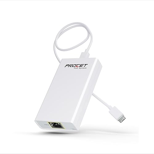 Convertidor Gigabit PoE a USB C para teléfono inteligentetableta, adaptador USB-C a Ethernet con carga de 60 W, alimentación y datos 2 en 1 puerto