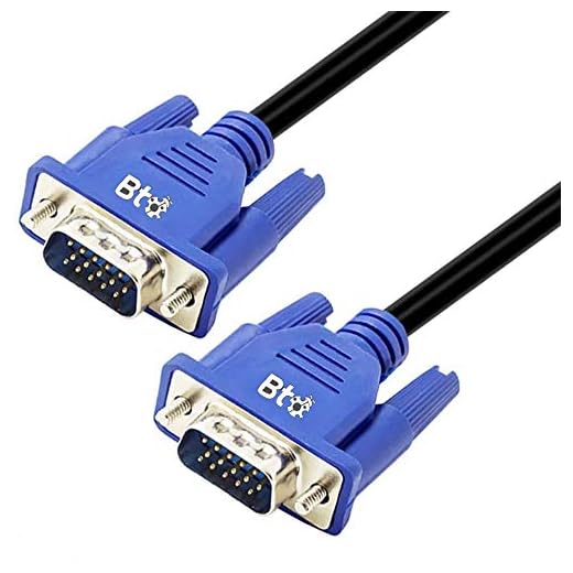 BTO Cabo VGA para VGA, monitor de computador, projetor, cabo 1080p Full HD de alta resolução, macho para macho azul (1,8 m).