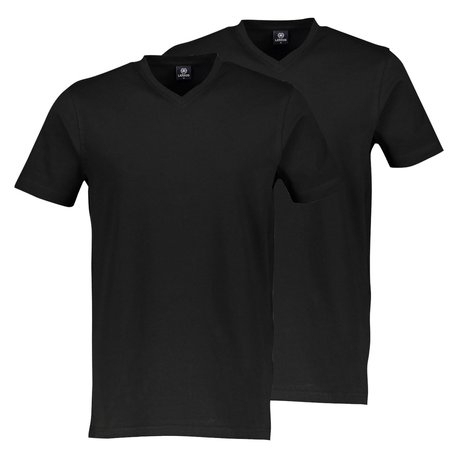 LERROS Men's Double Pack V-Neck T-Shirt, Black, 3XL