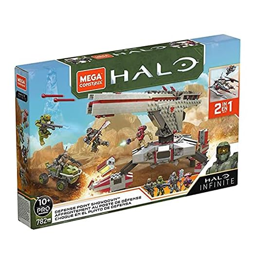 Mega Construx Halo Defense Point Showdown Halo Infinite Construction Set with Master Chief Character Figure, Building Toys for Kids