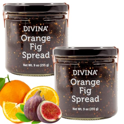 DIVINA Orange Fig Spread Jam, 9 Ounces (2-Pack)