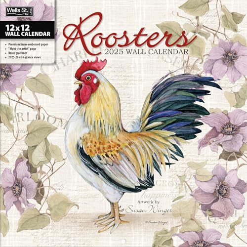 Wsblroosters202512x12wallcalendar25997001691  Urban Country Home Decor Wsbl roosters 2025 12x12 wall calendar 25997001691  urban country home decor