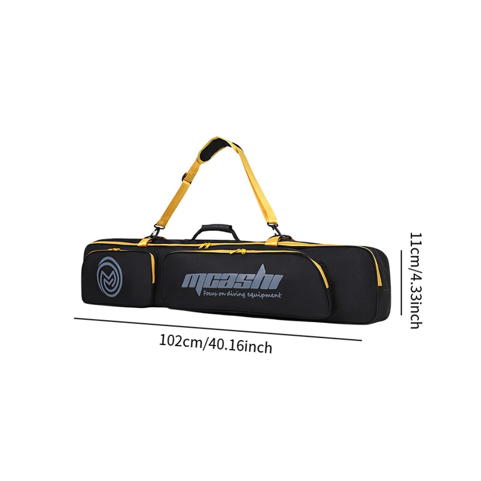 Menolana Long Fins Bag Scuba Gear Storage Lightweight Zipper Closure Flippers Bag Handbag for Spearfishing Snorkeling Beach Freediving, Black