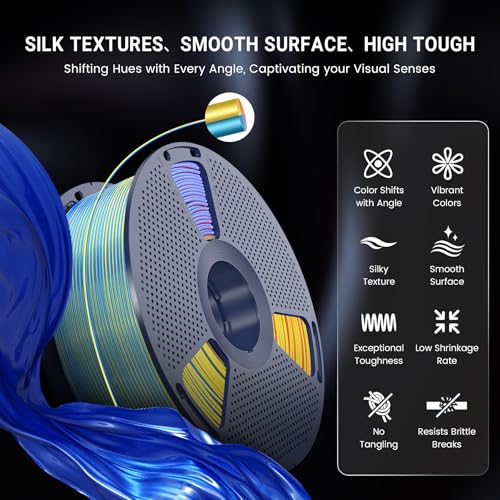 Image of SUNLU PLA+ Silk Filament, Four-Color 3D Printer Filament 1.75mm, Dimensional Accuracy + /- 0.02mm, 1KG Spool(2.2 lbs), Silk Quadruple Color(Gold Purple Red Blue)