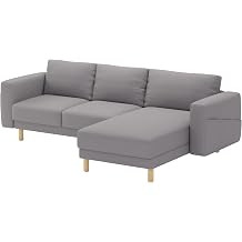 Durable Three Or Two 3 or 2 Seat with Chaise Sofa Cover Replacement Custom Made Compatible with IKEA Norsborg Sectional Corner Chaise Sofa Slipcover 2 seat and Chaise Polyester Gray