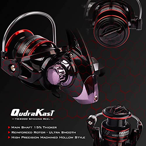 QudraKast Angelsets Angelrute mit Hochpräzise Bearbeitete Komponenten Teleskop-Angeln Stationärrolle Combo Sets mit… – Bild 4