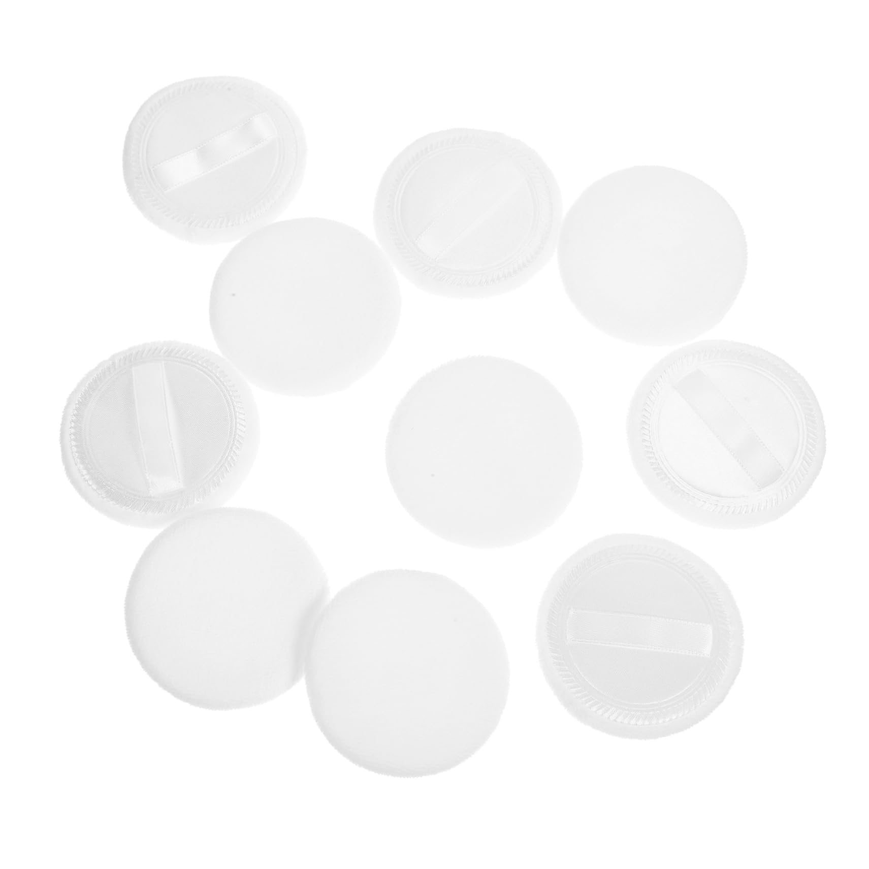 WOFASHPURET 10pcs Cotton Powder for Makeup Application Soft Face Powder Puff for Even Finish Compact and Portable and Foundation Bag