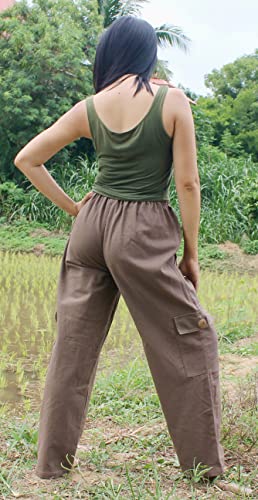 RaanPahMuang Renaissance Cargo Trousers, Winter 100% Muang Cotton, with 4 Pockets Chino Tactical Construction Pants Men4