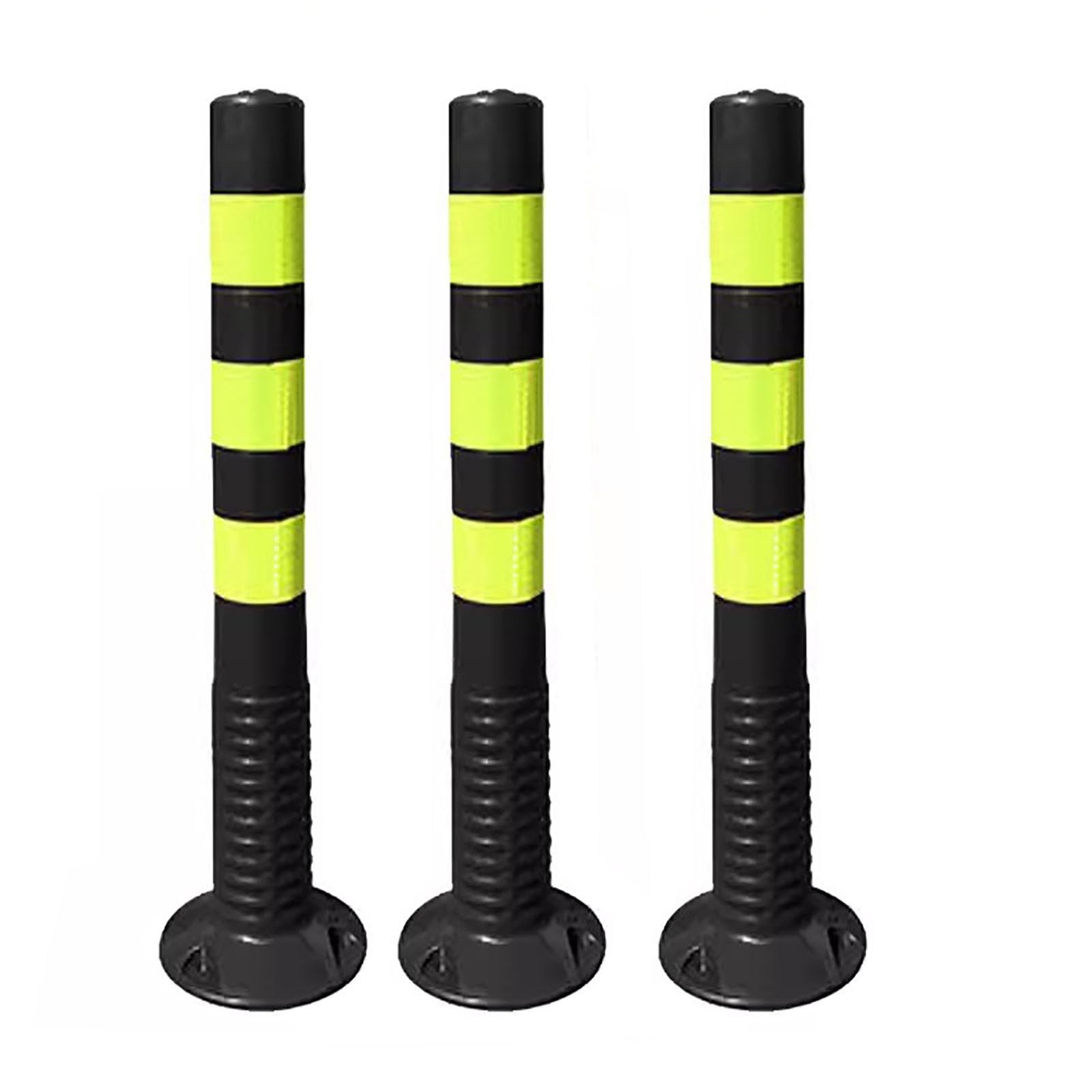 HCZKIUJY Parking Barrier Reflective Safety for Construction Sites, Reflective Driveway Traffic Safety Cones (Black 3 pack)