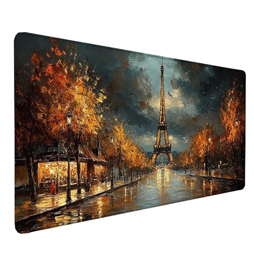 Tapis de souris XXL jaune comme idée cadeau femme pour bureau et gaming
